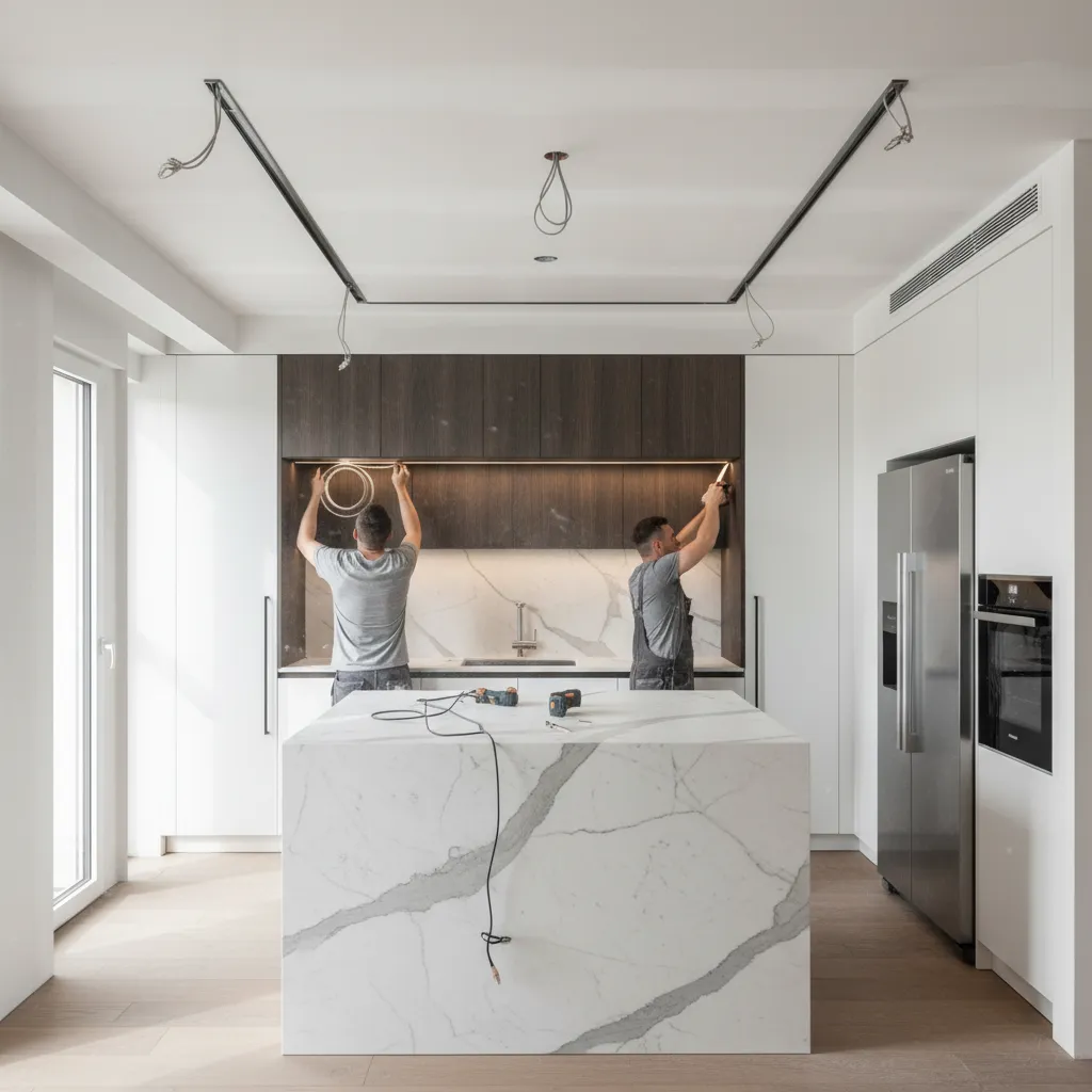 Reforma de cocina moderna con iluminación integrada