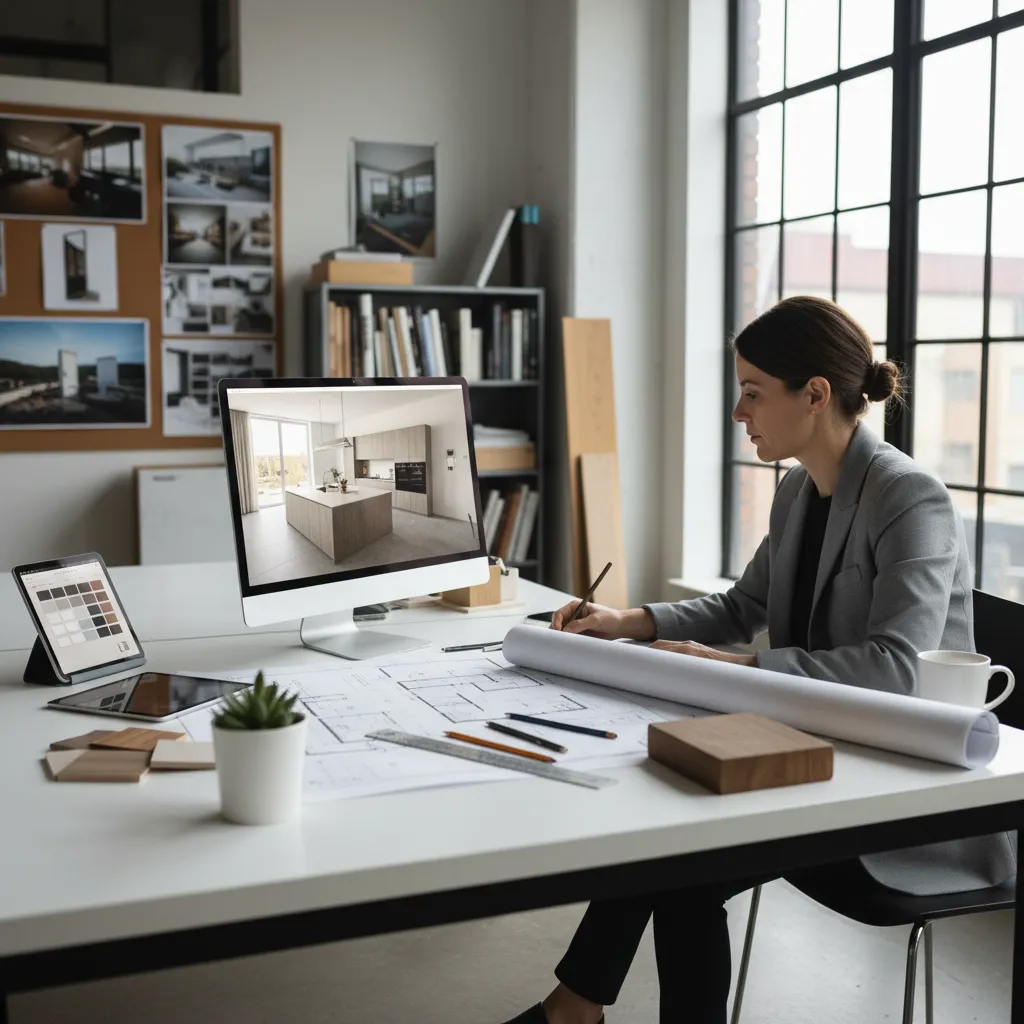 Kitchen floor plan design for cabinet and countertop planning