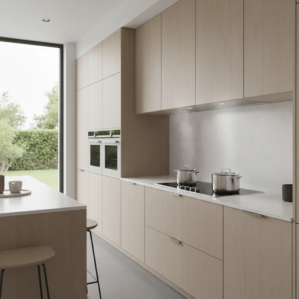 Kitchen showing how cooking smoke rises and settles on nearby cabinets