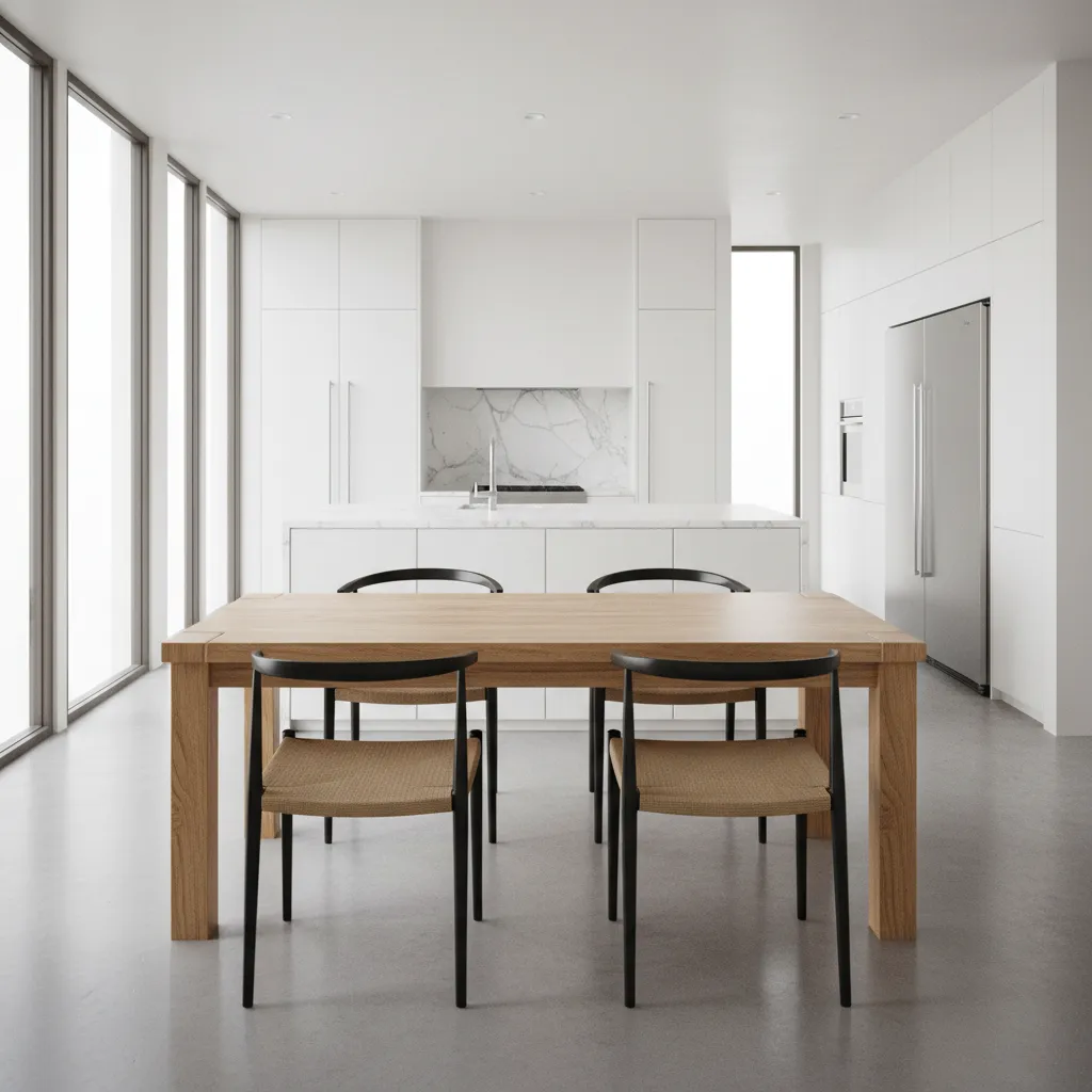 Dining table with proper chair spacing and legroom