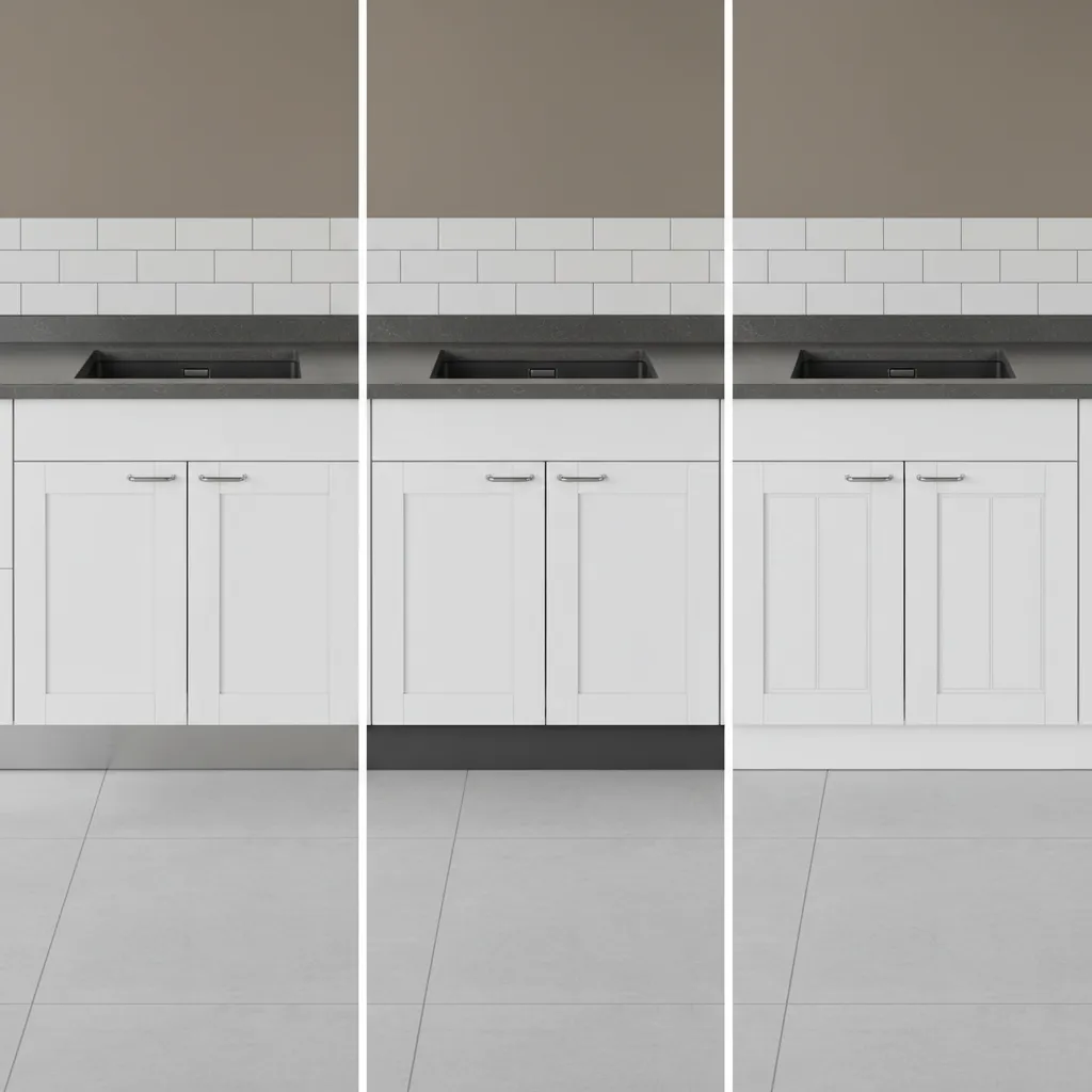 comparison of stainless steel aluminum and decorative kitchen kick plate materials