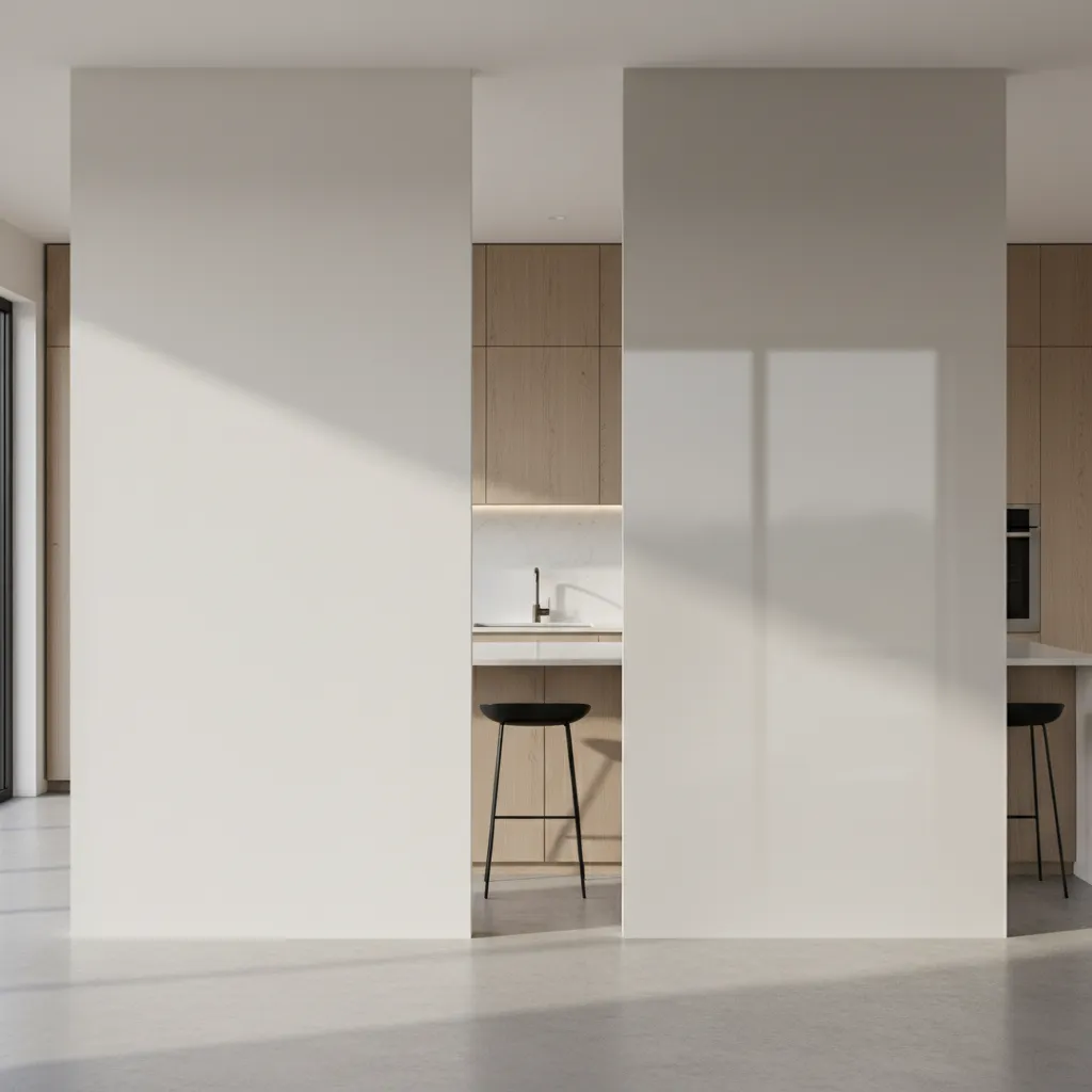 Kitchen wall paint finishes comparison under natural light