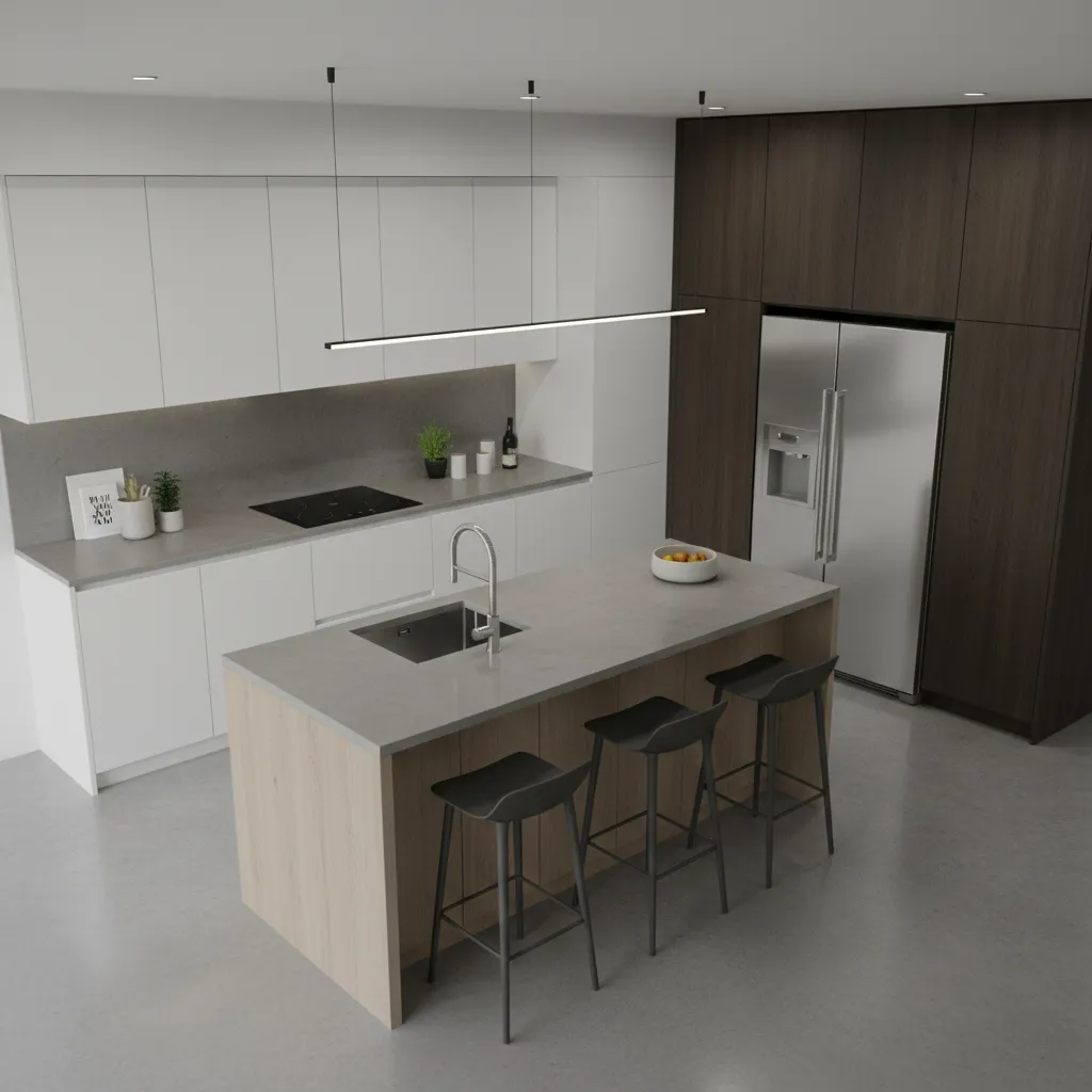 kitchen work triangle layout with sink stove and refrigerator placement