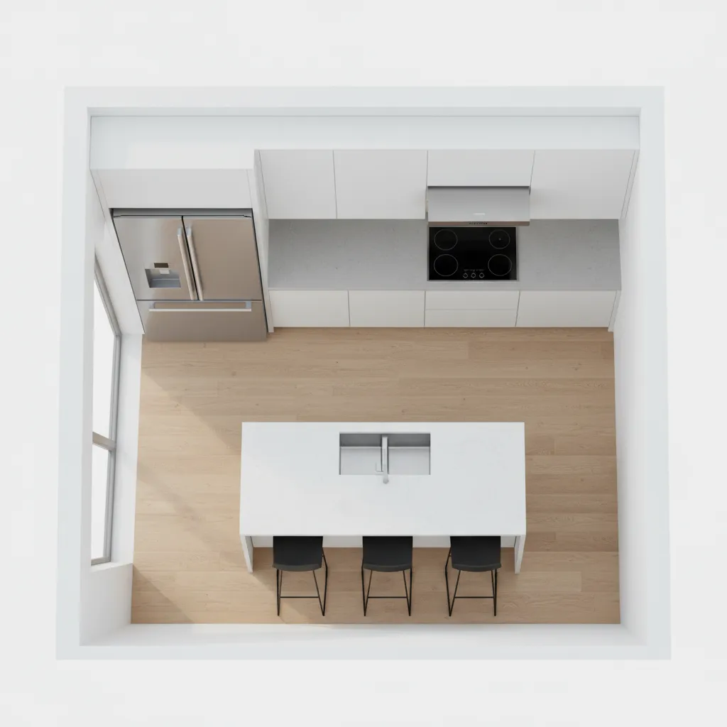 kitchen layout showing refrigerator sink and stove work triangle