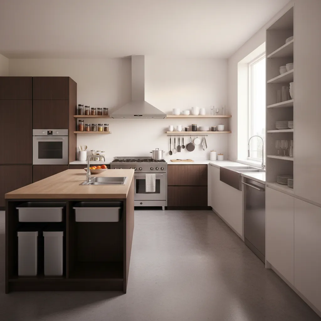 kitchen workflow zones prep cooking cleaning layout visualization