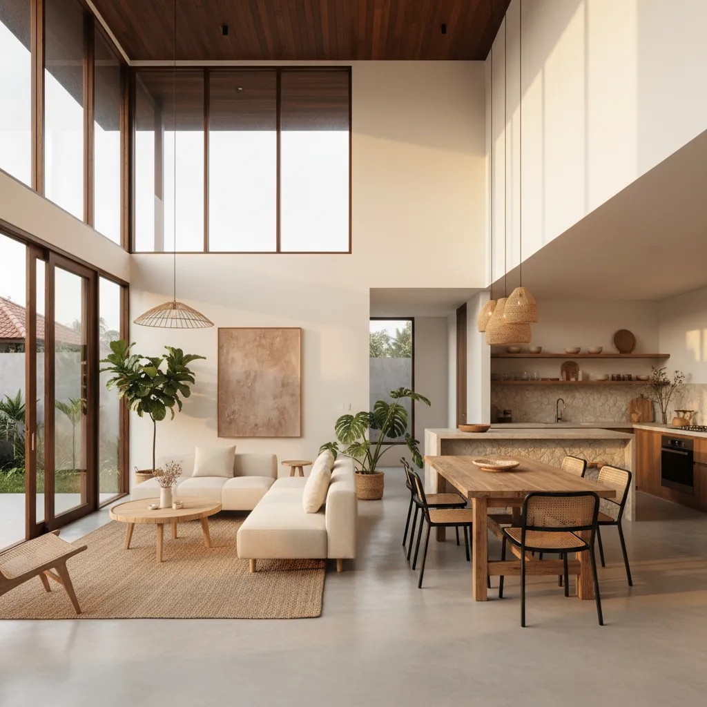Interior rumah kecil dengan konsep ruang terbuka