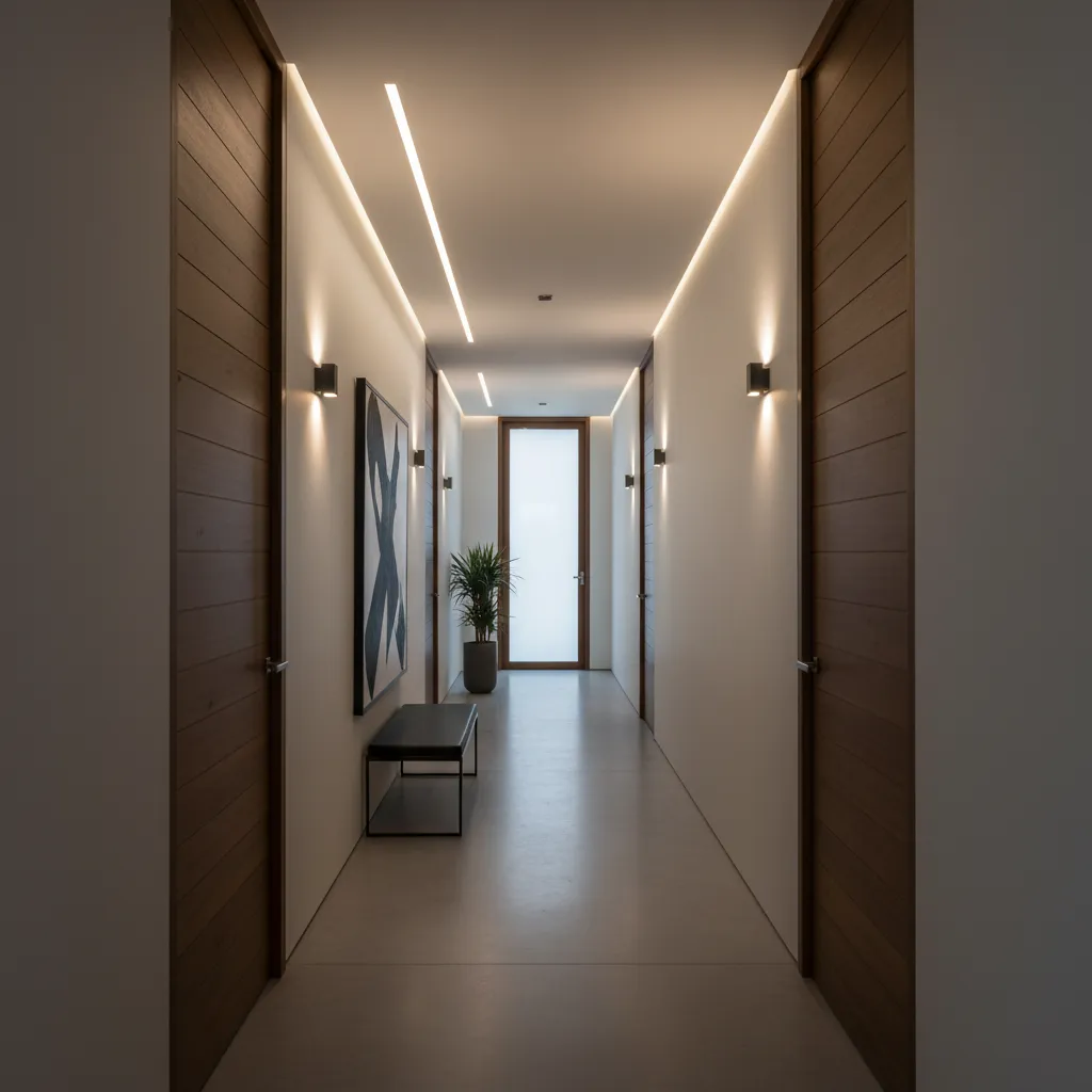 Contoh koridor panjang pada rumah memanjang