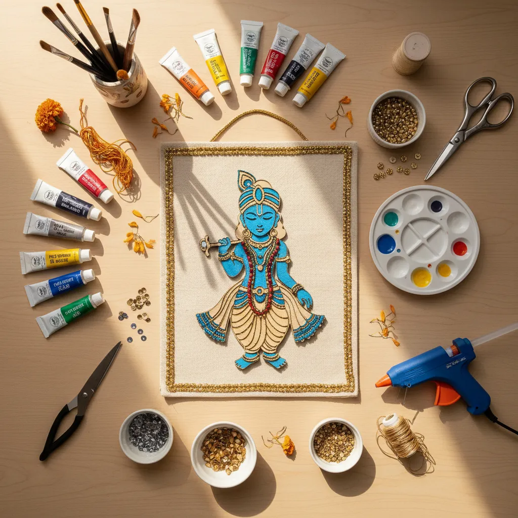 Essential Tools for Making a Krishna Wall Hanging at Home
