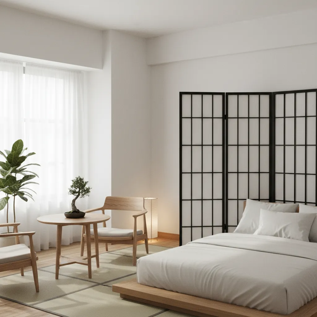 折りたたみ式スクリーンで京都的“しつらえ”を日式風格に落とす