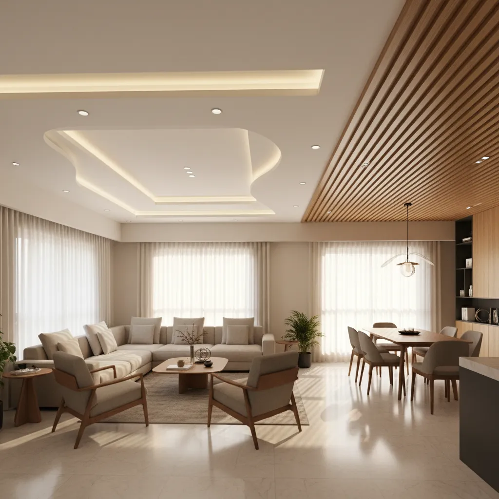 POP vs Gypsum vs Wooden Ceiling for L-Shaped Halls: Which Works Best?