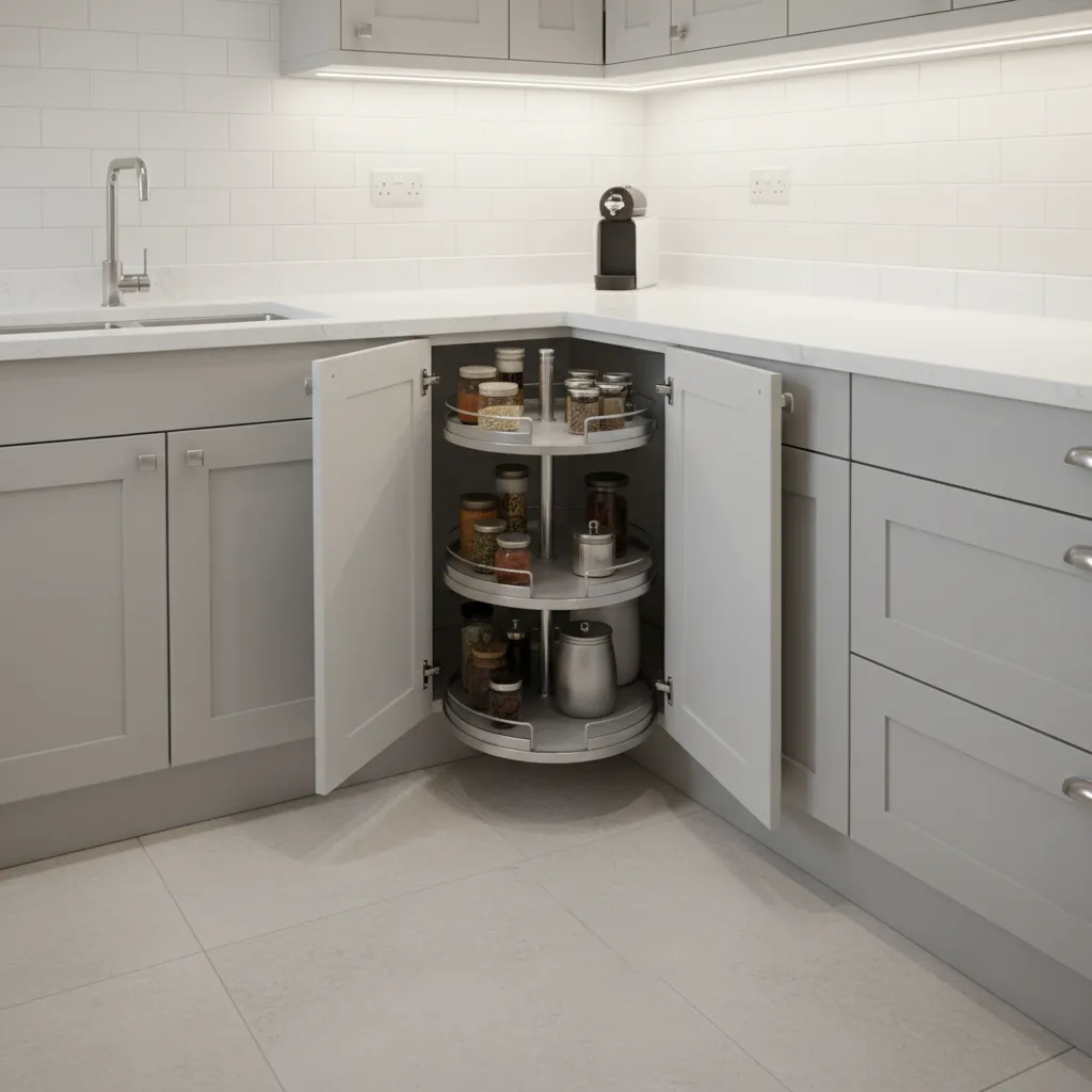 l shaped kitchen corner cabinet with lazy susan storage