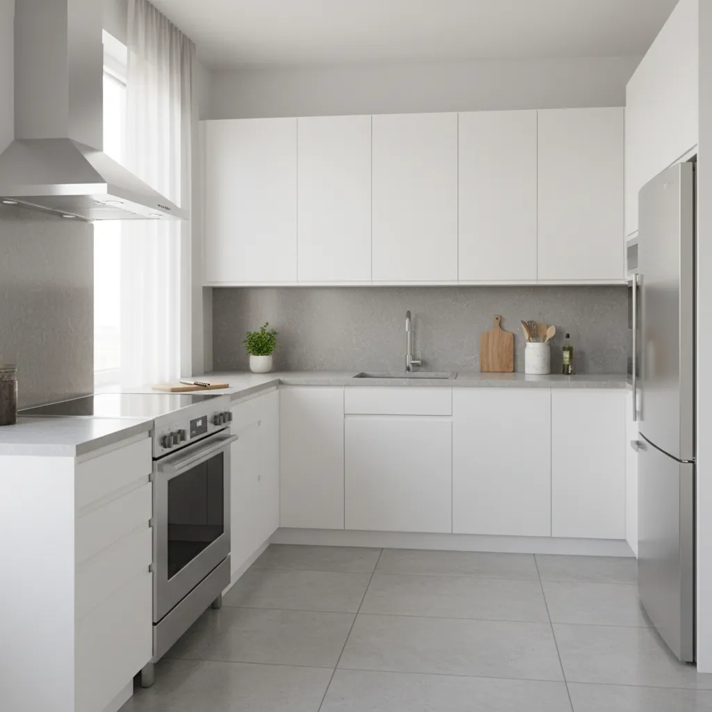 l-shaped kitchen layout suitable for middle class family homes