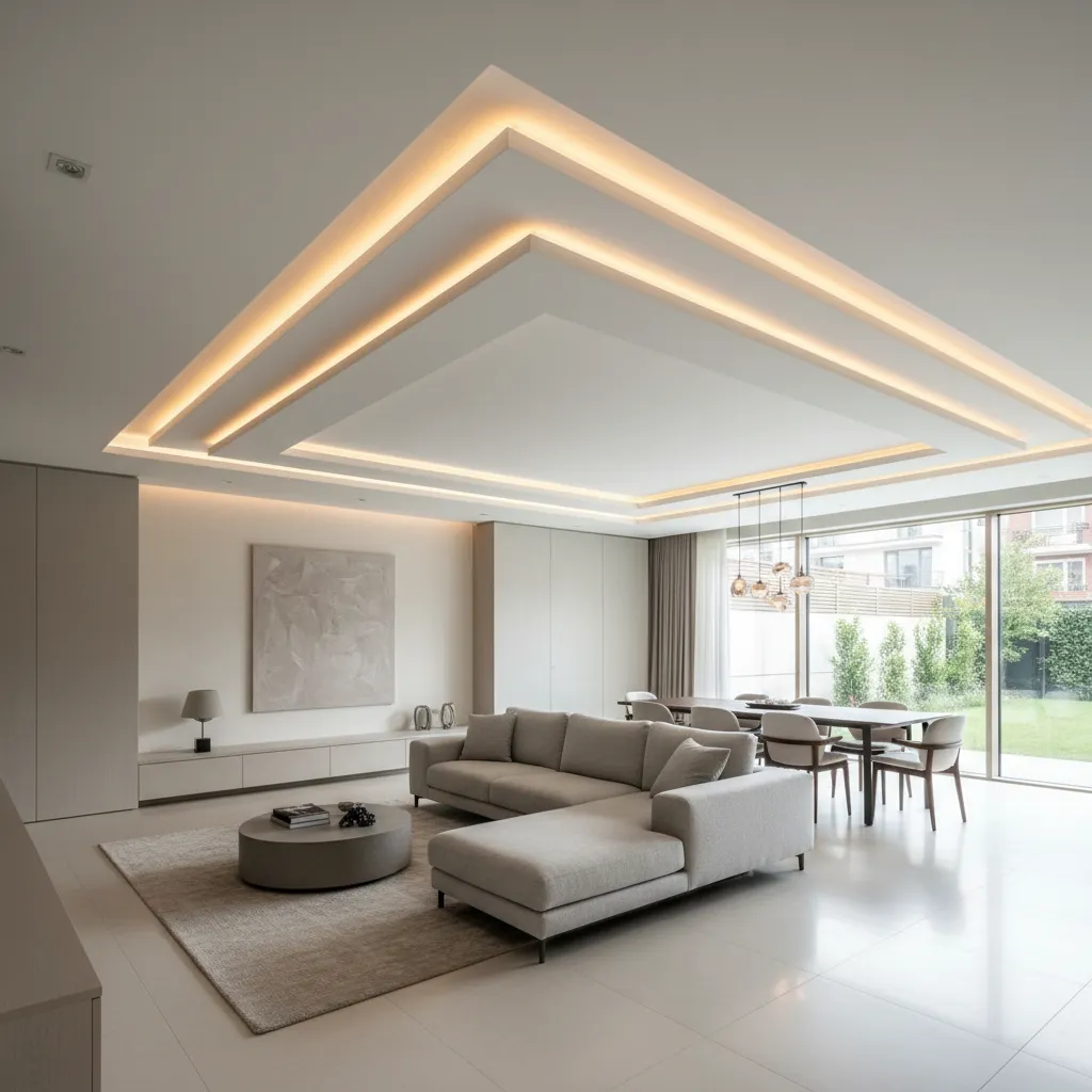 5 ideas false ceiling design for L shaped living room