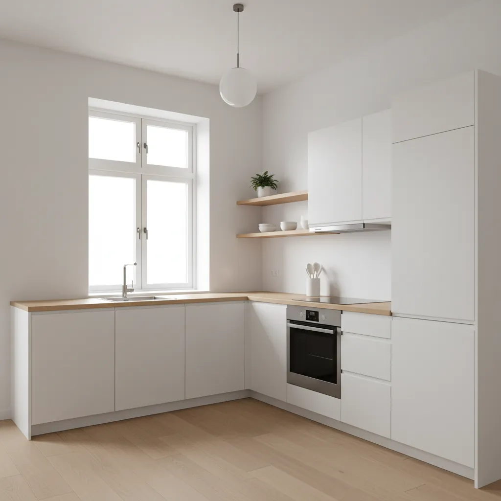 L Shaped Kitchen Cabinet Design for Small Kitchen