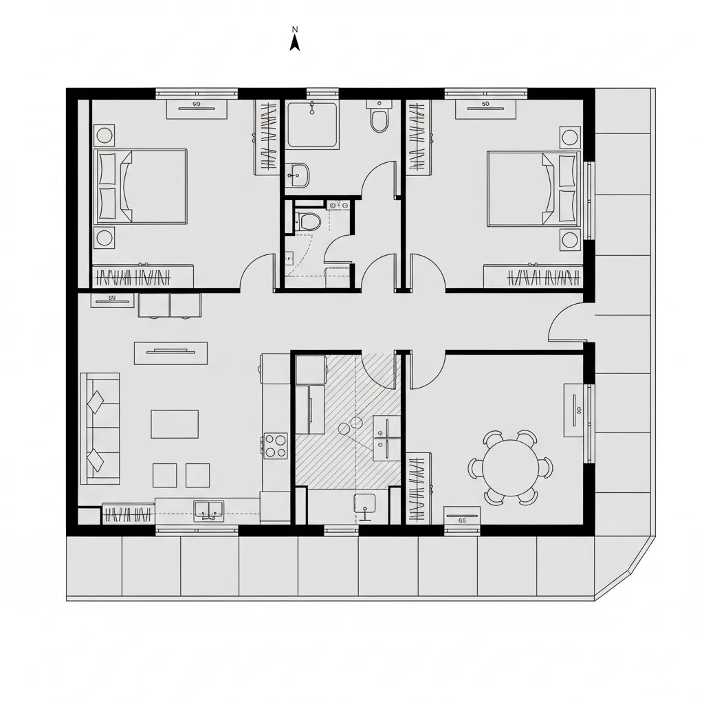L-Shaped Social Deck with Pocket Office