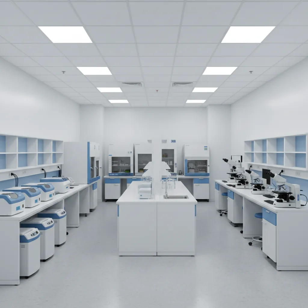 Laboratory equipment grouped into workflow clusters for efficiency
