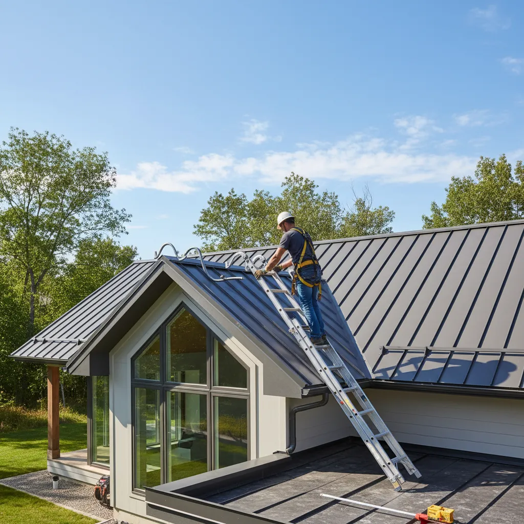 How to Install Ladder Hooks on a Metal Roof Safely