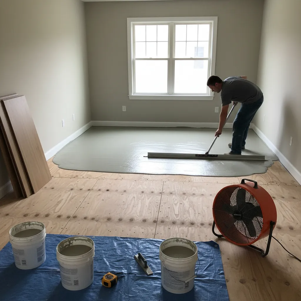 subfloor preparation and leveling before laminate flooring installation