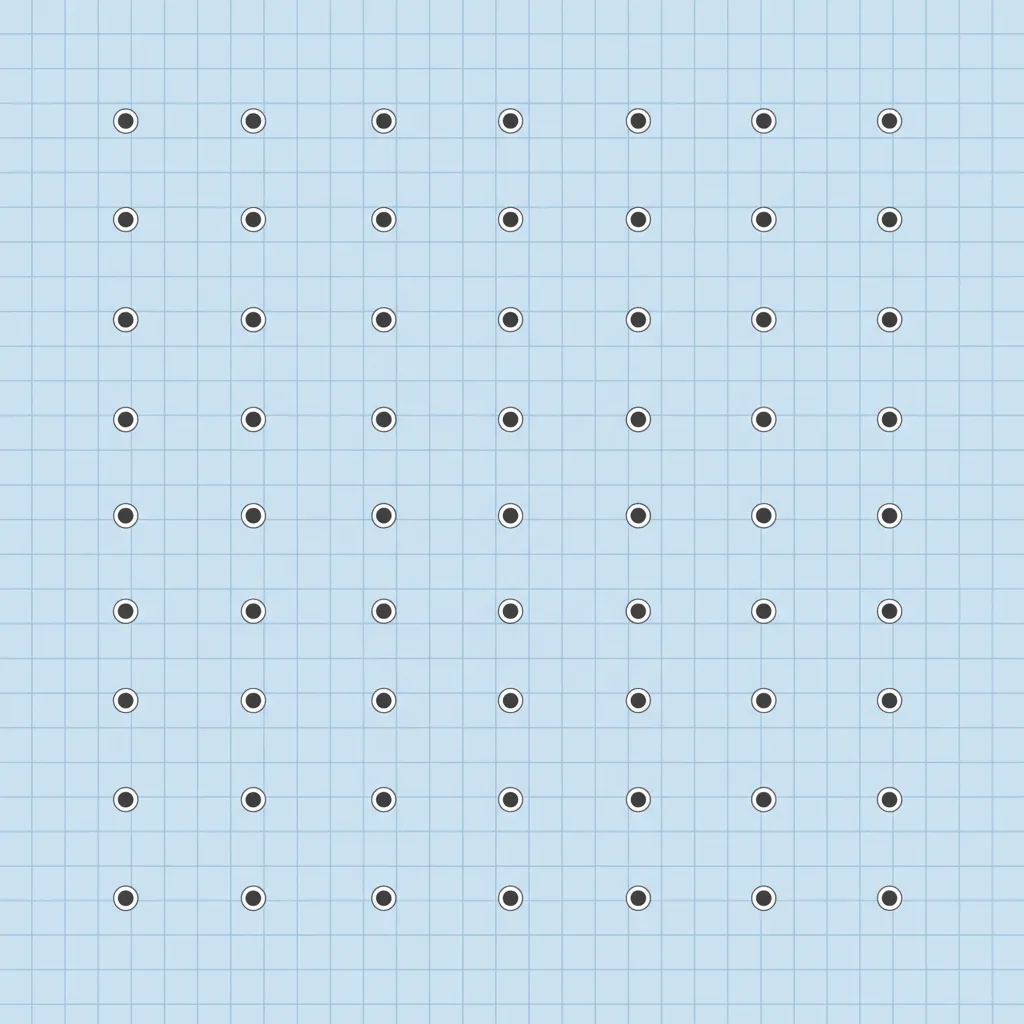Light blue grid background with dark dots used for creating a digital 2D floor plan