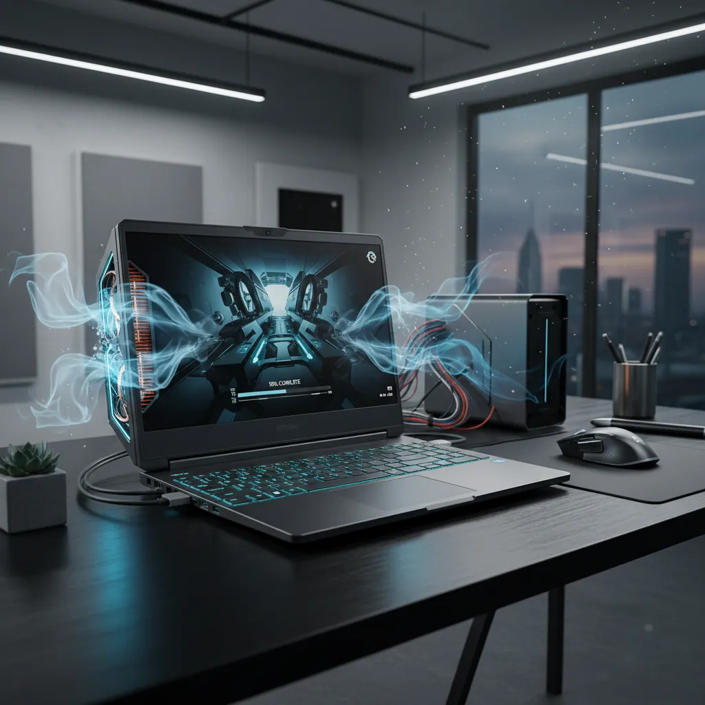High performance laptop cooling system supporting long 3D rendering workloads