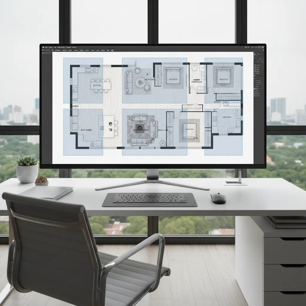 large house floor plan divided into multiple screenshot sections