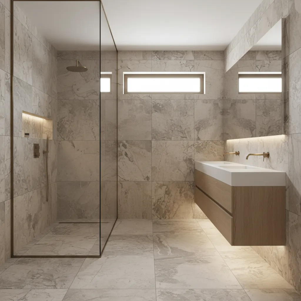 How Professionals Design Bathroom Layouts with Large Format Tiles