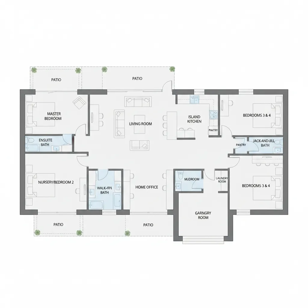 Ideal Home Size by Family Size
