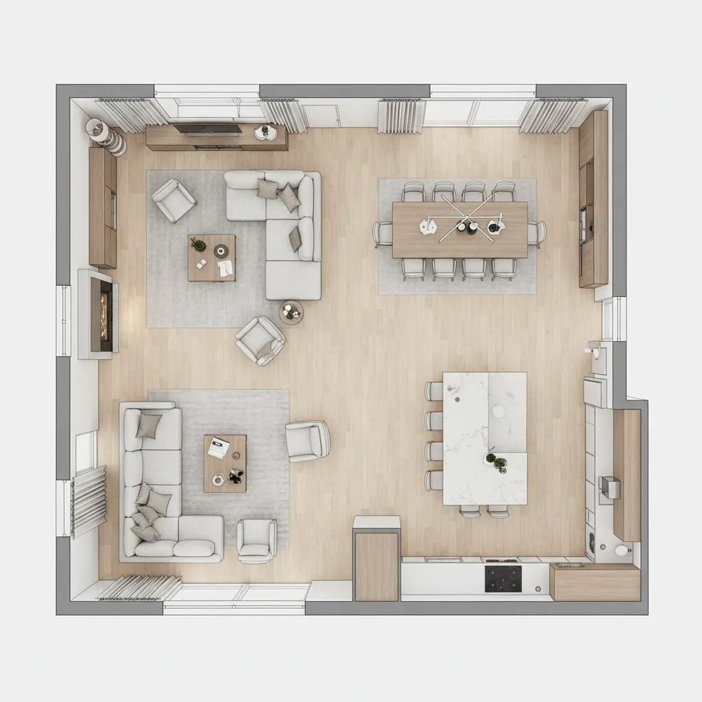 Interior layout showing space allocation in a large luxury home