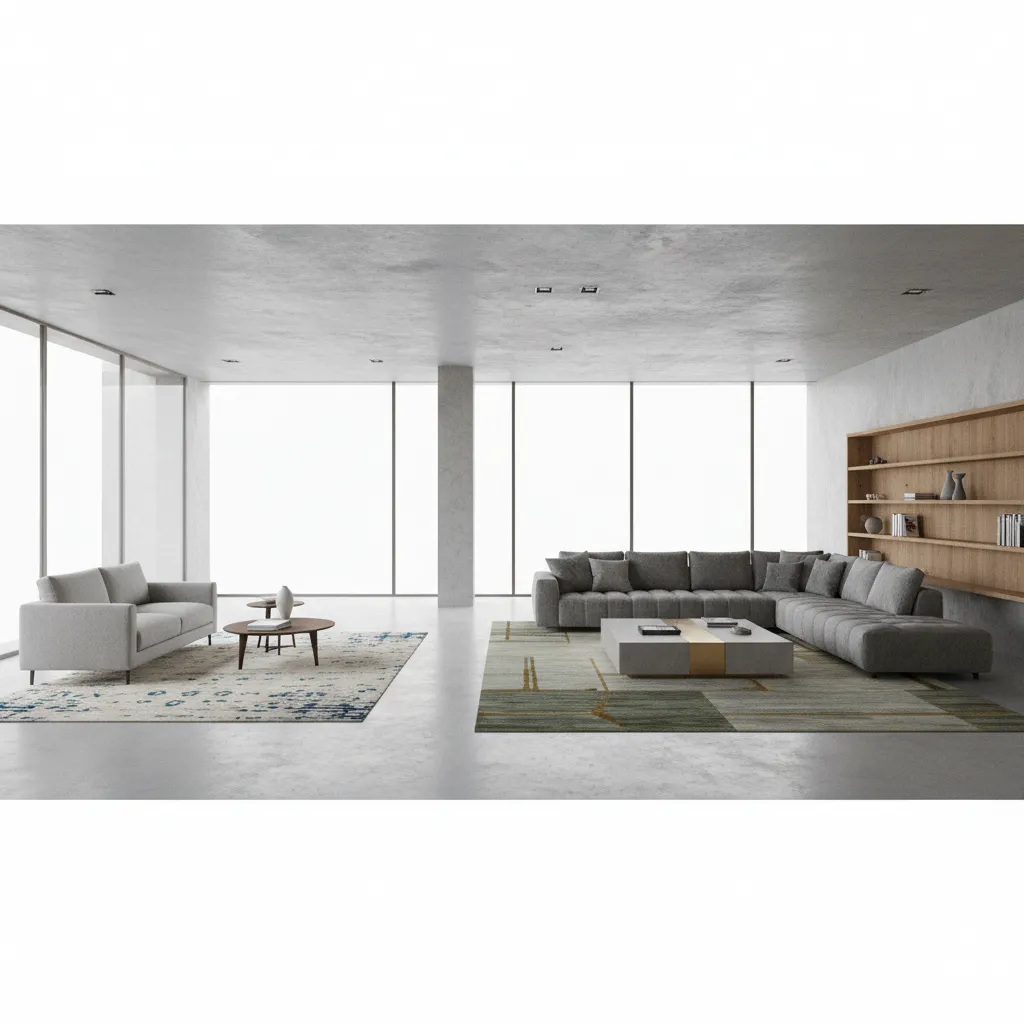 Large living room showing difference between small sofa and sectional scale