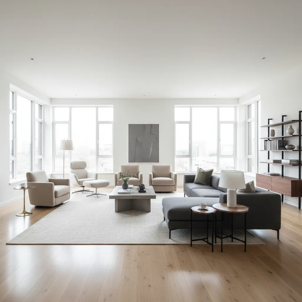 How to Fix Awkward Empty Spaces in a Large Square Living Room