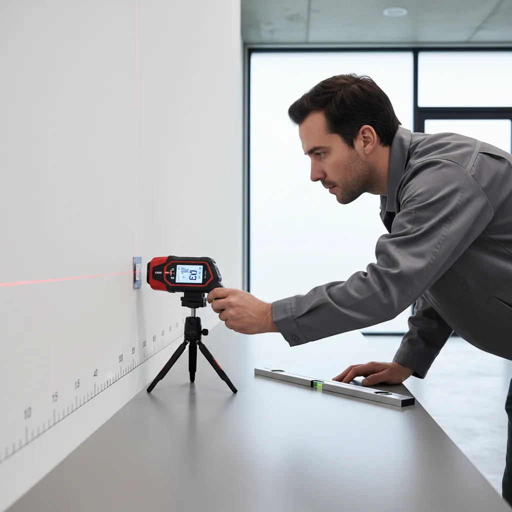 checking laser distance meter calibration against a wall measurement