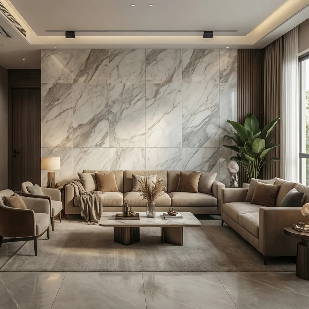 Latest Wall Tiles Design for Living Room in India