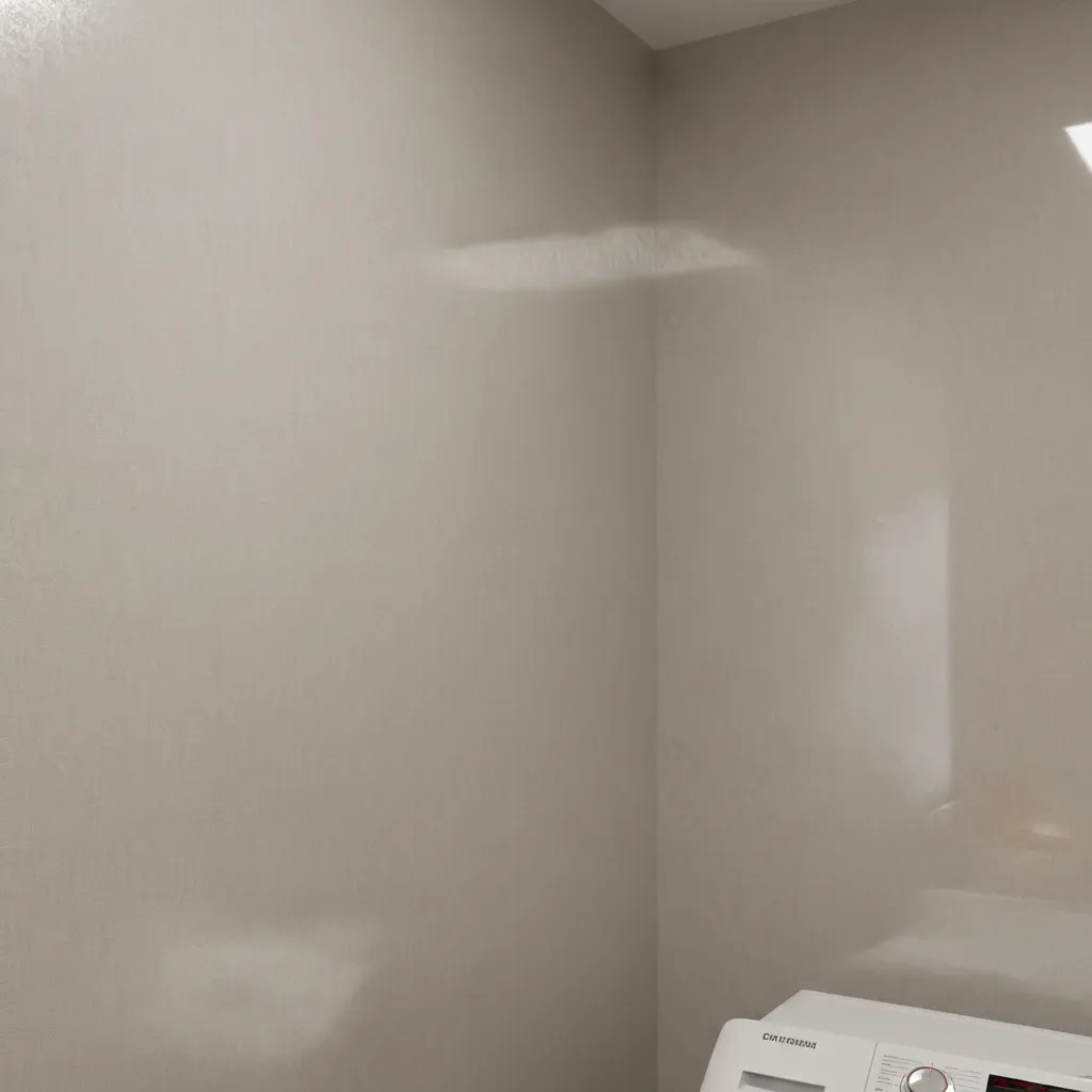 Wall finish textures showing satin and semi gloss paint in laundry room