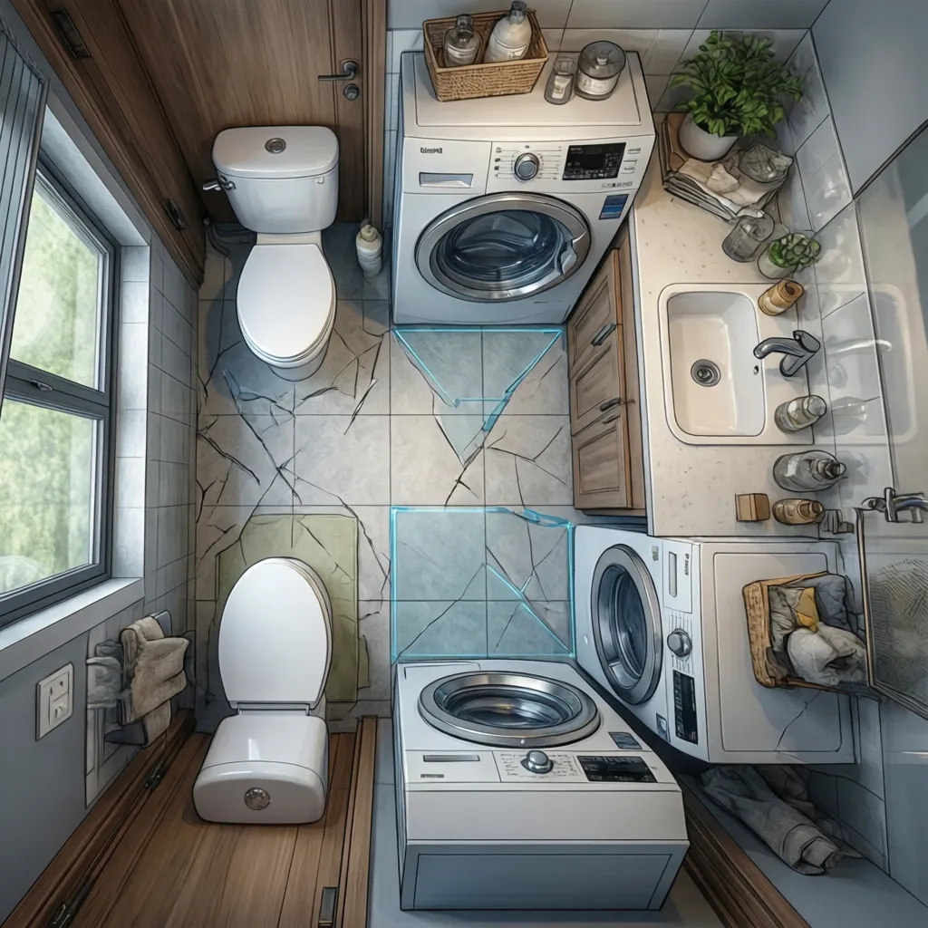 Planning a Combined Laundry and Toilet Layout