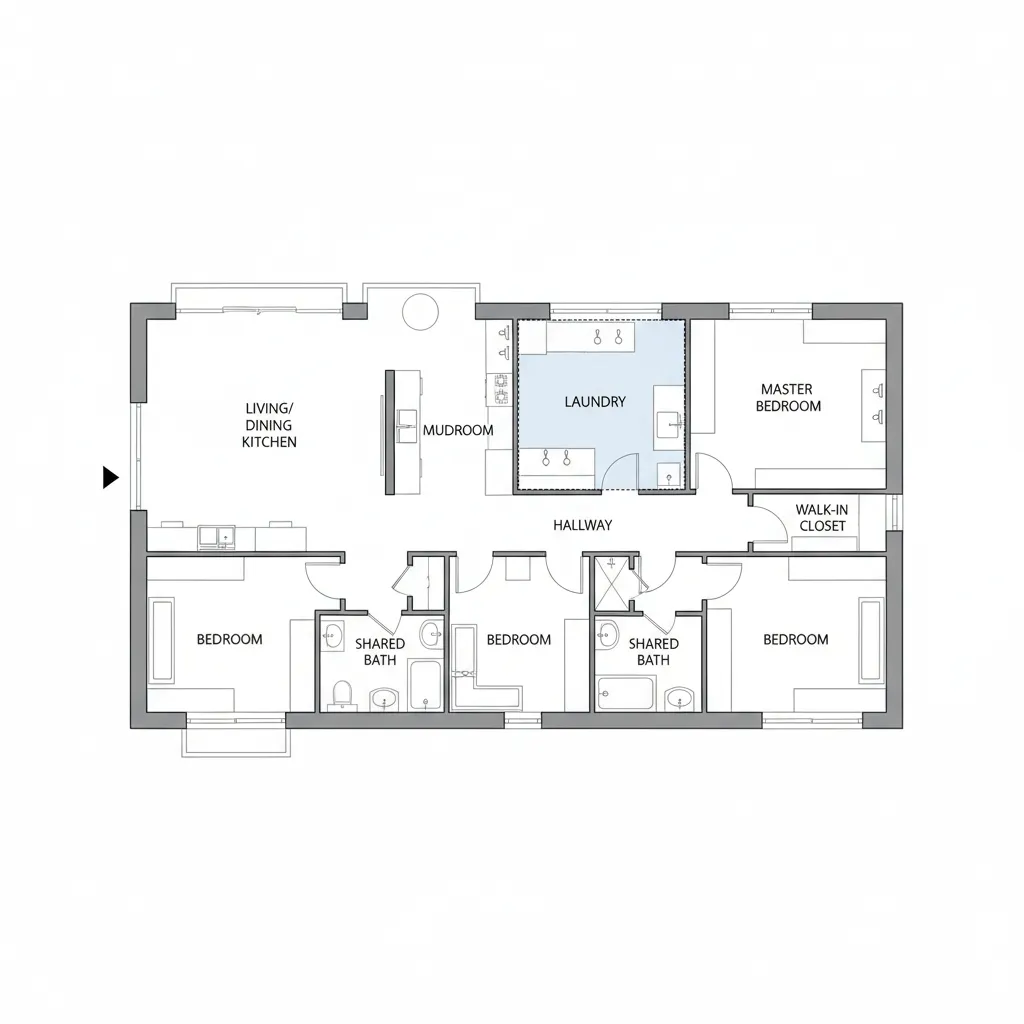 Laundry Zones in Modern Floor Plans