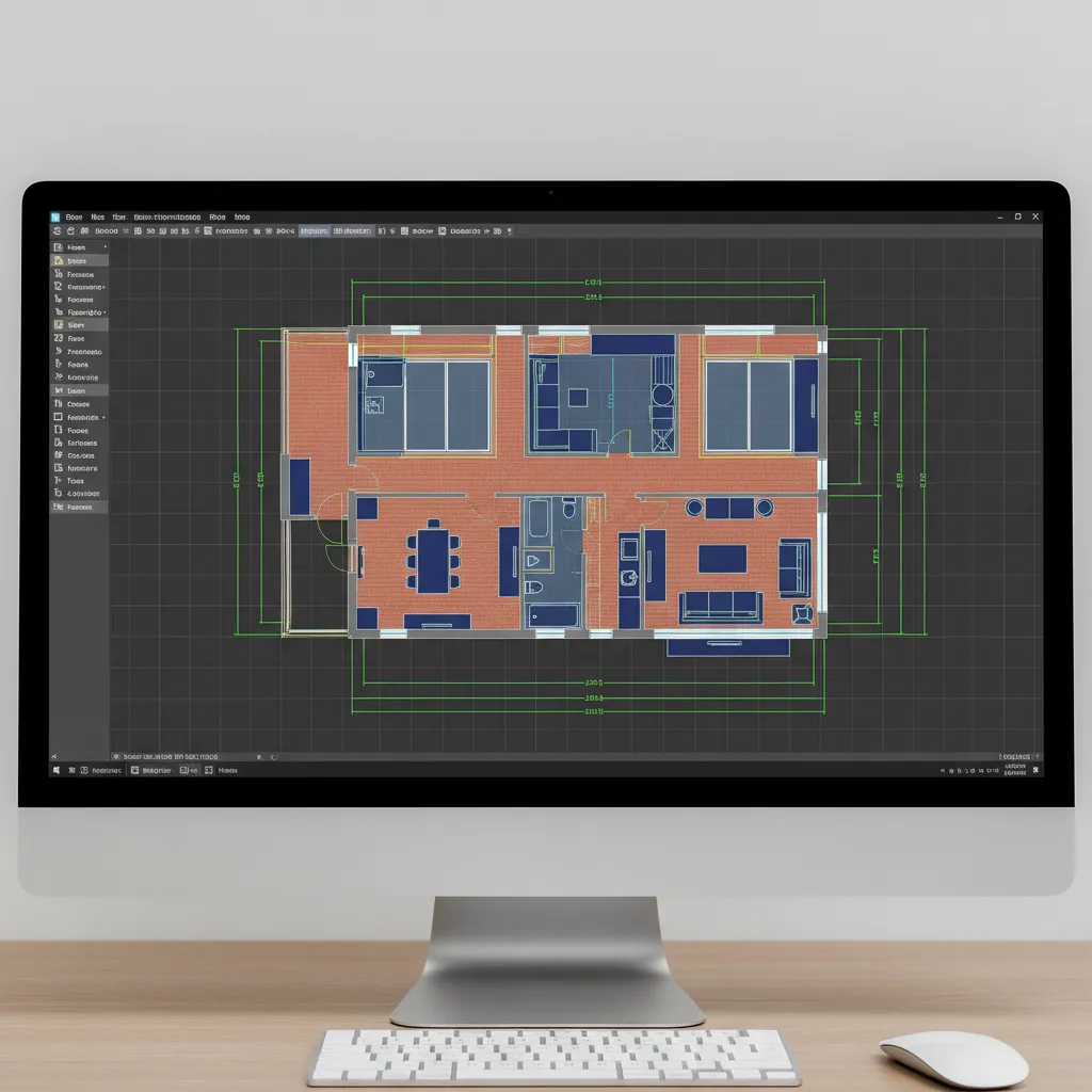 Tampilan layer AutoCAD pada denah rumah