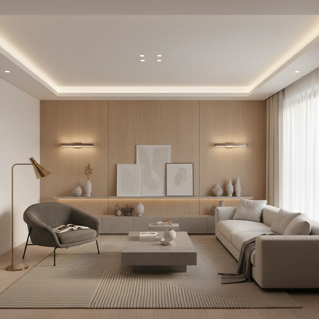 room demonstrating ambient task and accent lighting layers