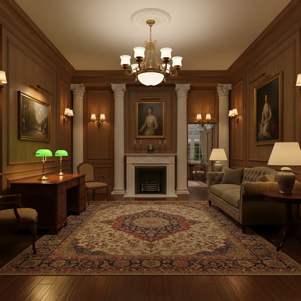 Layered lighting layout in a historic home with ambient, task, and accent lights
