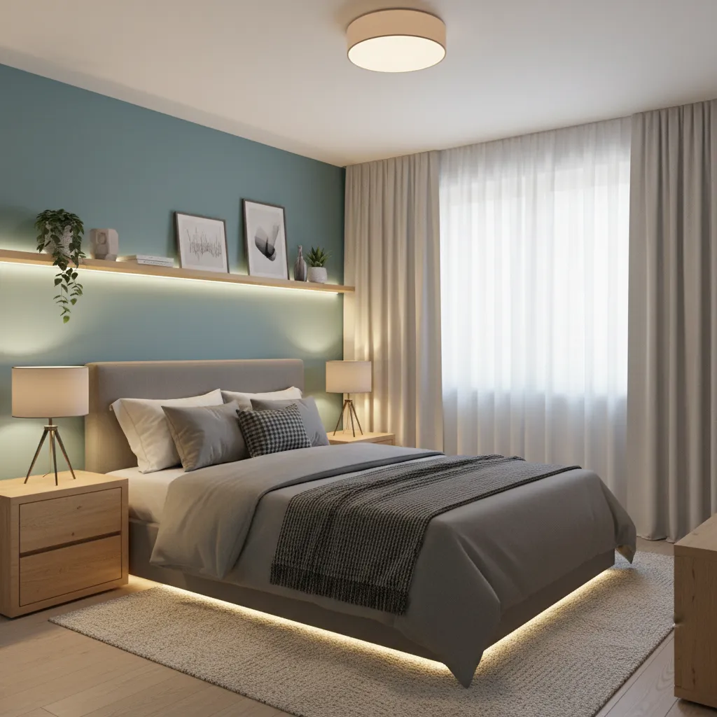 Warm vs Cool Lighting for Blue Green Bedrooms