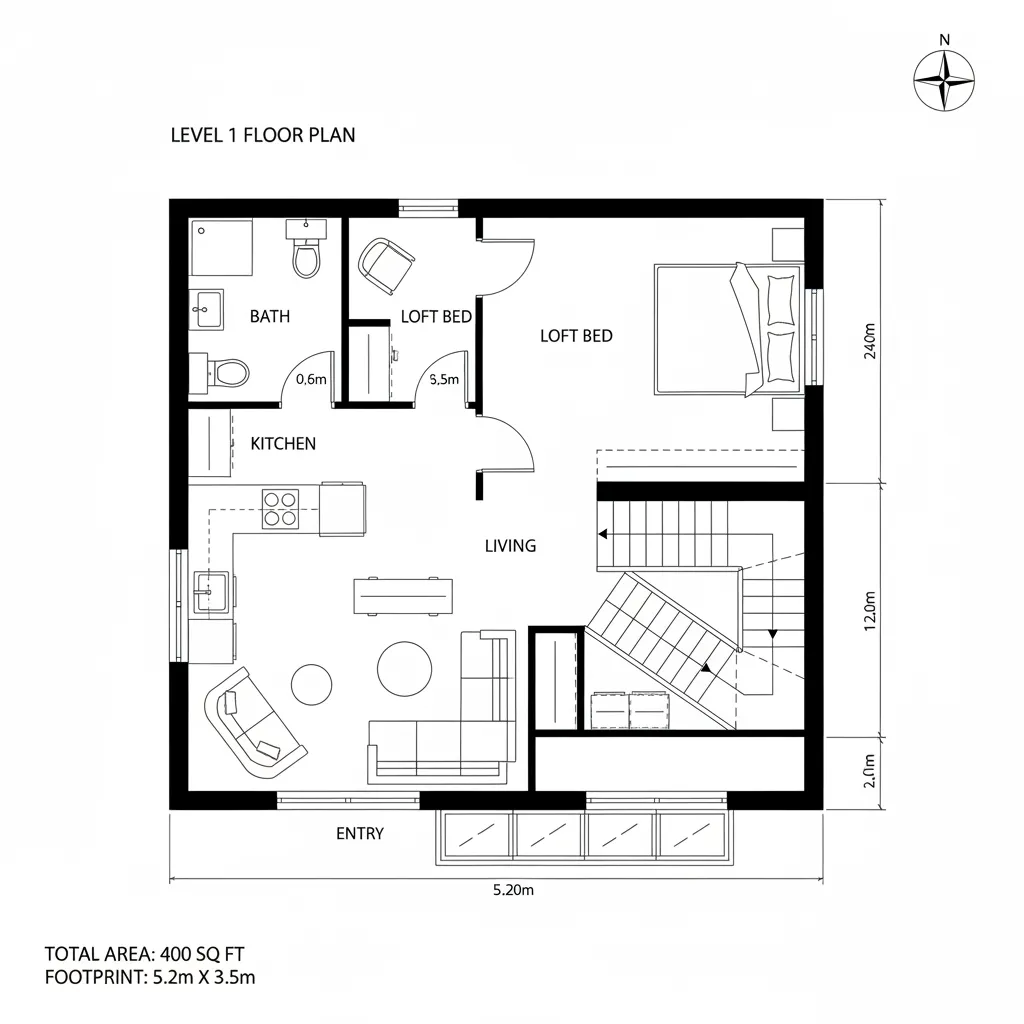 Layered Loft: Diagonal Circulation Spine