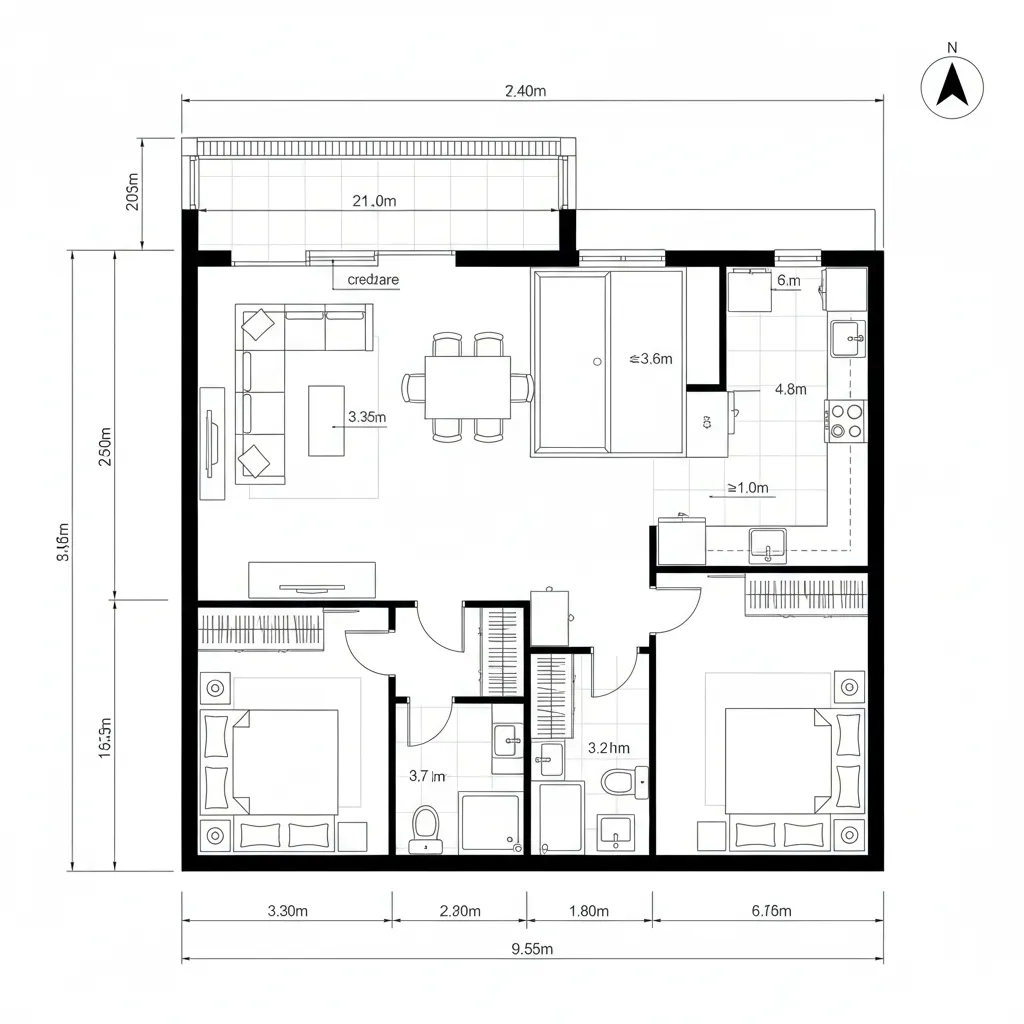 Layout C: Primary Suite Priority with Split Bath