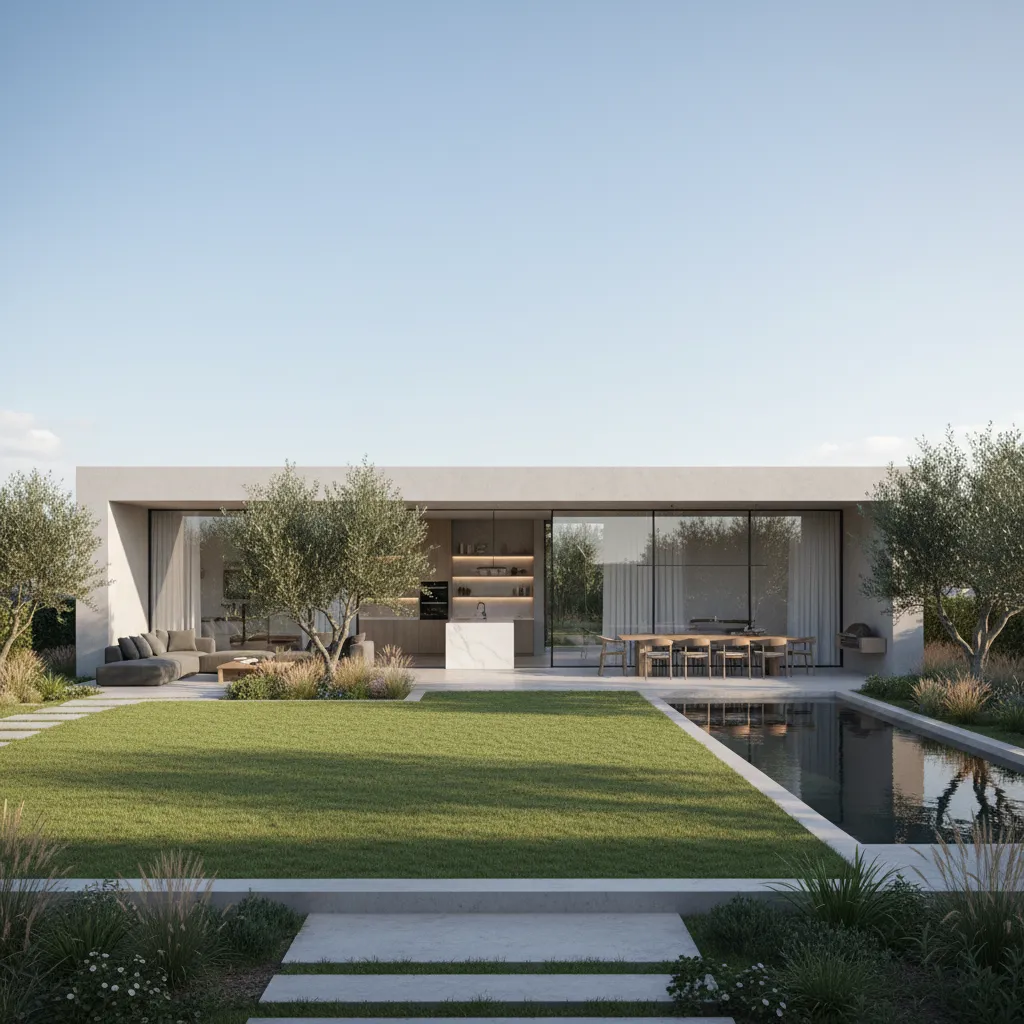 casa moderna térrea em terreno de 500 metros quadrados com jardim amplo