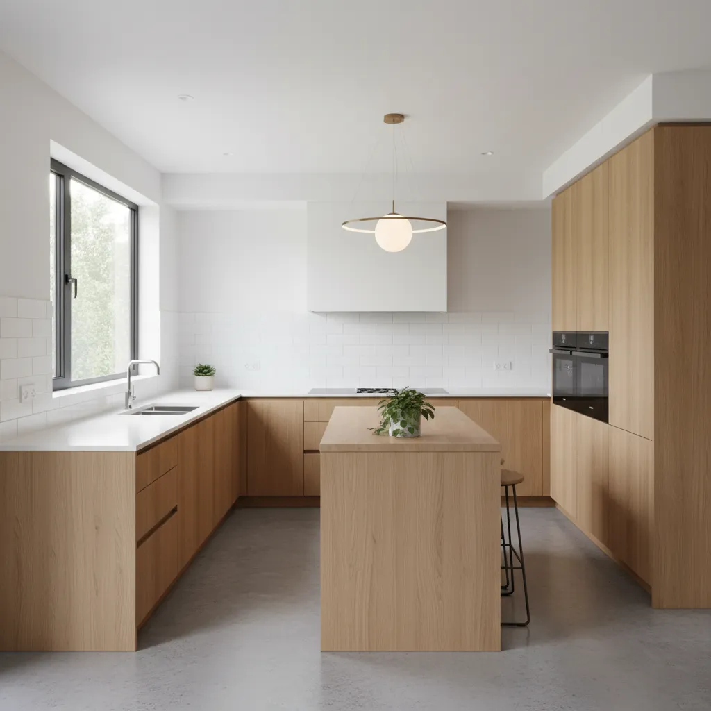 Contoh dapur rumah dengan layout L