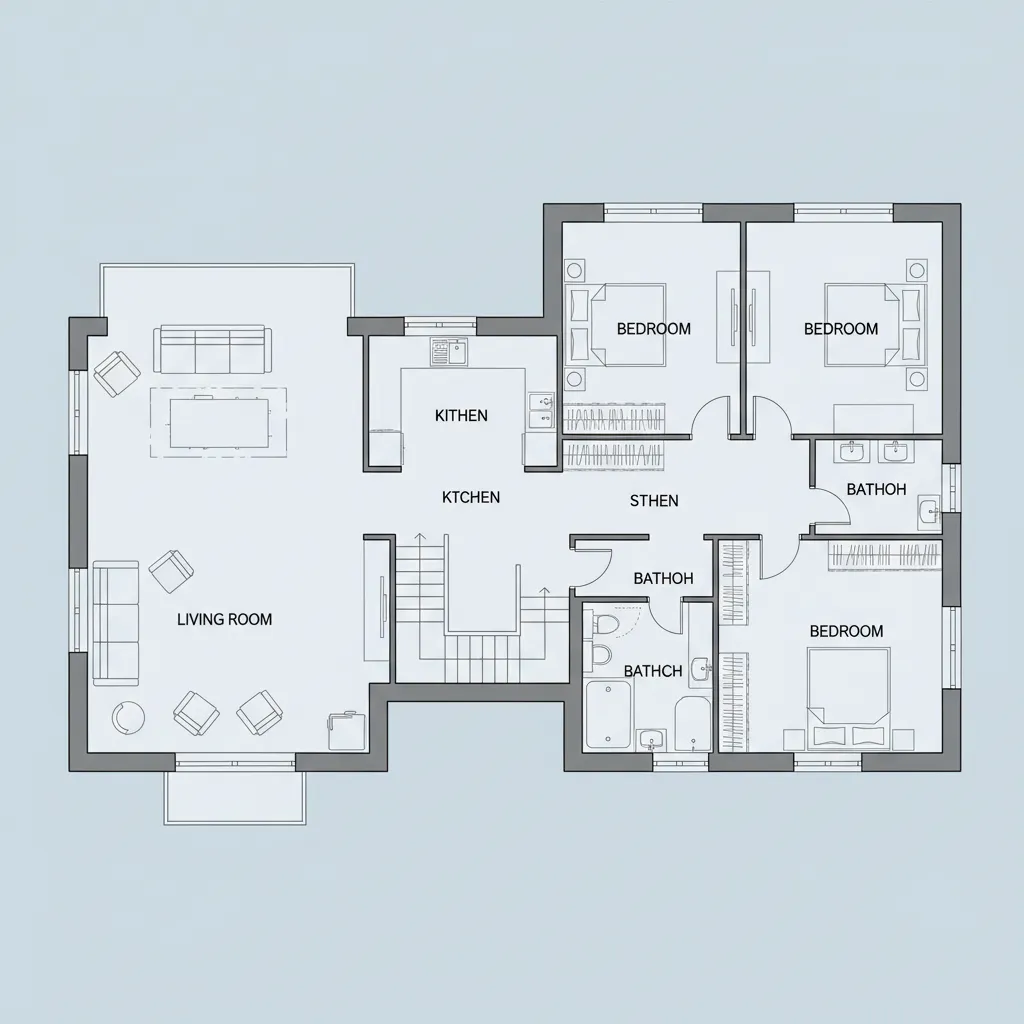 Denah lantai satu dan dua rumah modern