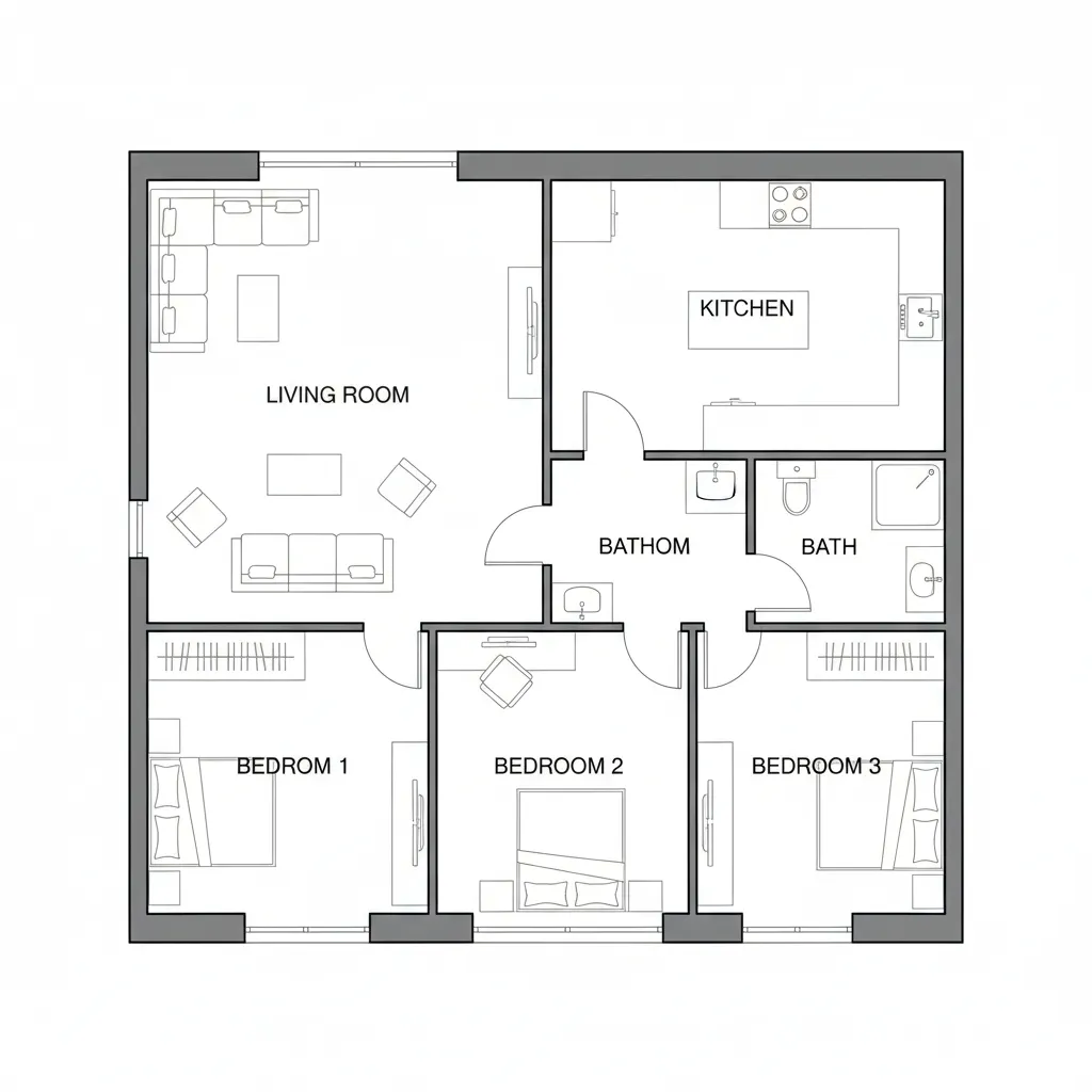Contoh pembagian ruang denah rumah 9x9