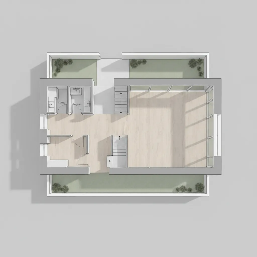 layout de planta residencial mostrando hall de entrada separado da sala