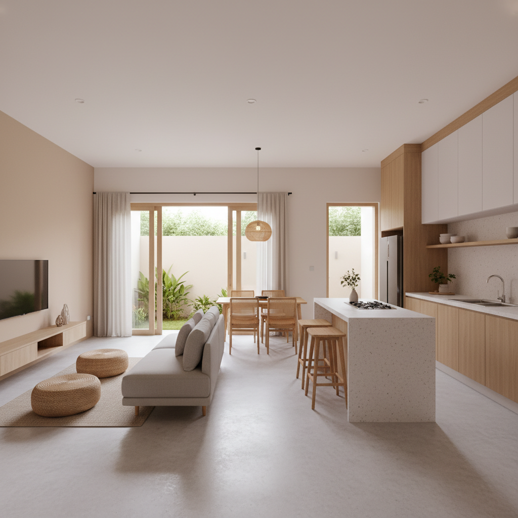 Denah Rumah Type 36 1 Lantai yang Efisien