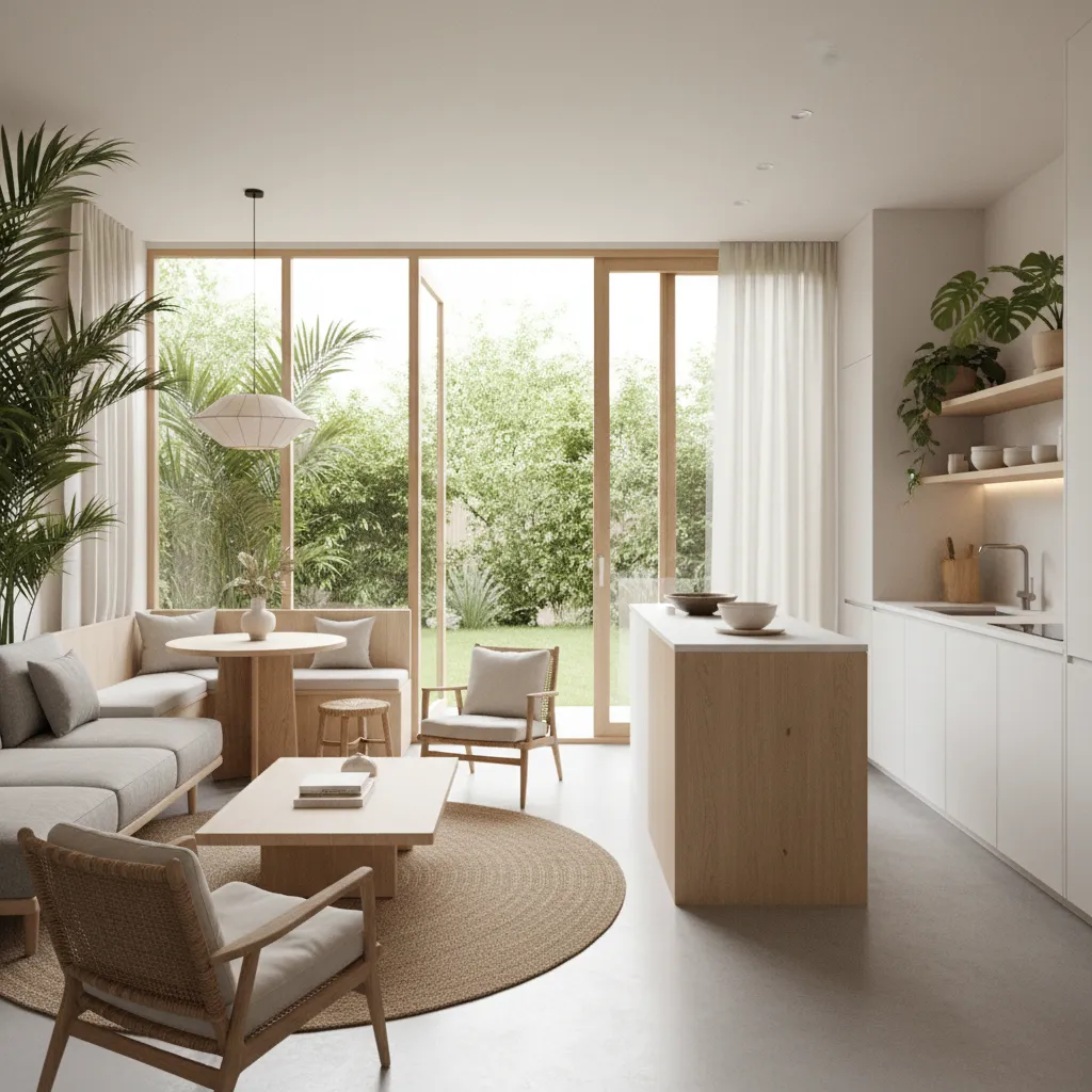 Interior rumah kecil dengan konsep ruang terbuka