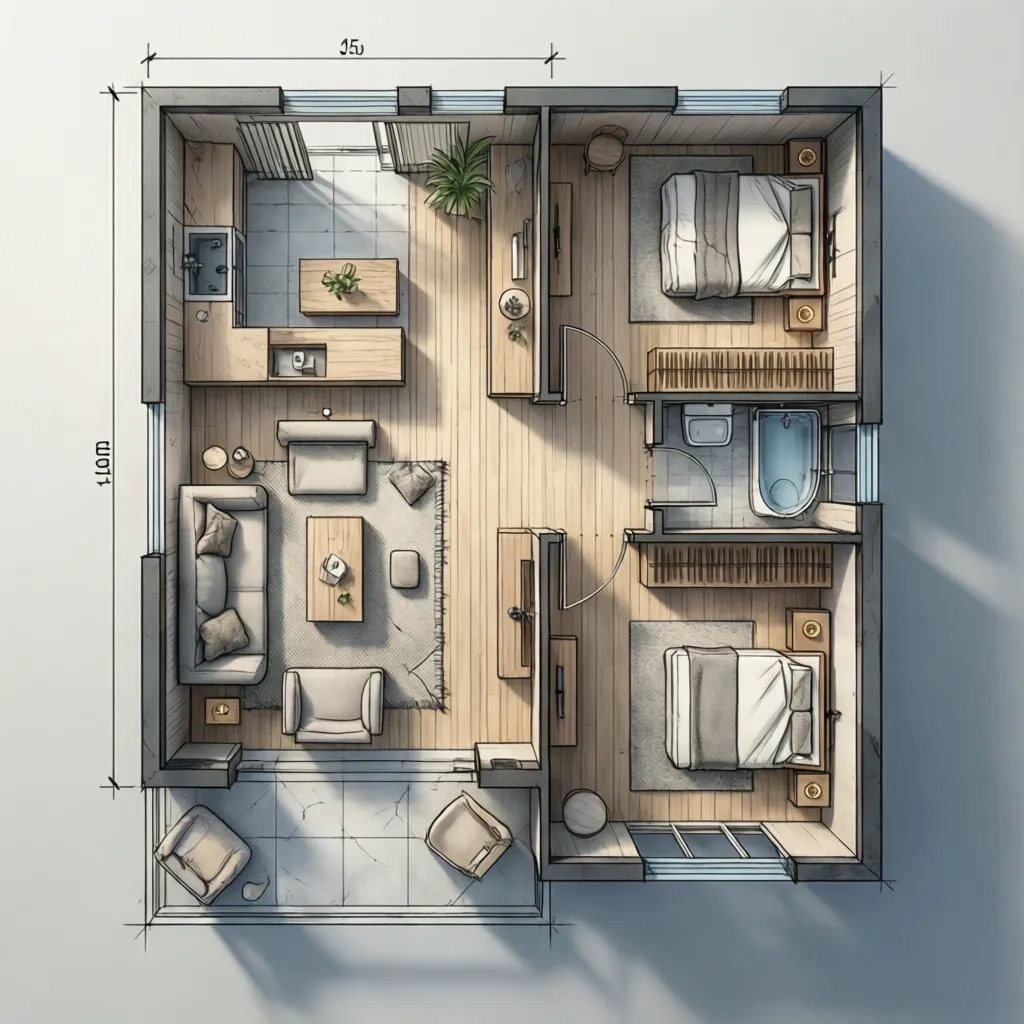 Layout sederhana rumah kecil 4x5 meter