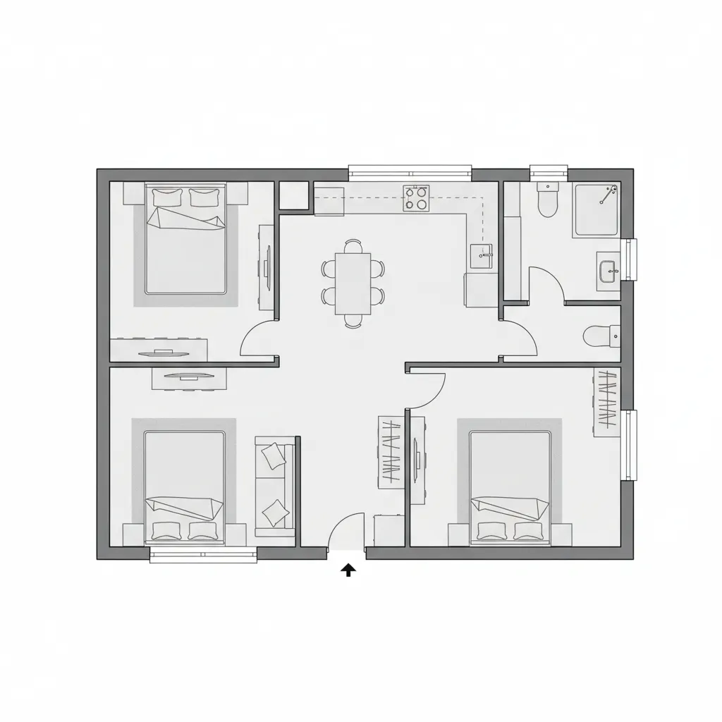 Contoh pembagian ruang rumah kecil ukuran 6x10